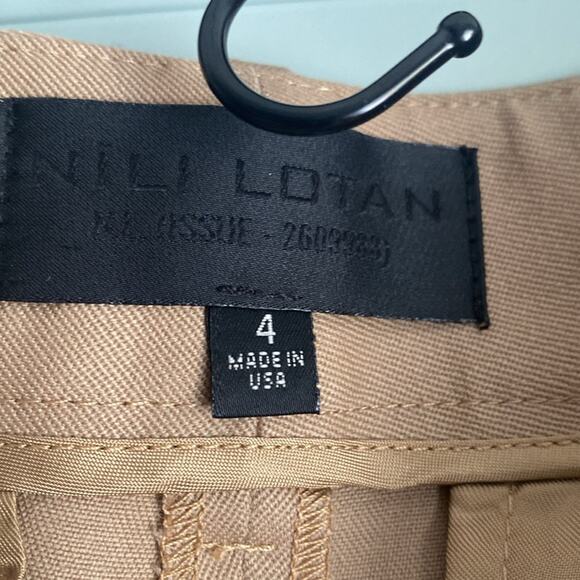 NWOT Nili Lotan Corette Wool Straight-Leg Ankle Pants size 4 Camel - Picture 4 of 6